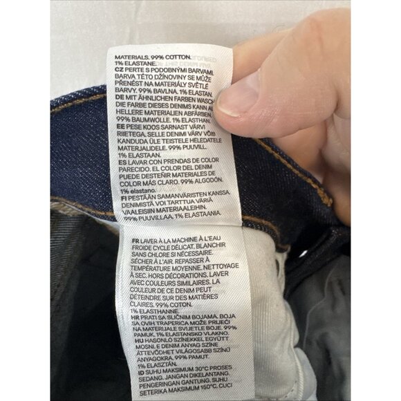 H&M Edition Selvedge Jeans 30x30 Slim Fit Raw Denim Dark Wash Mens - Picture 8 of 8